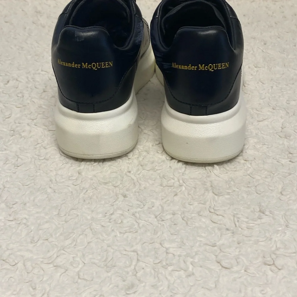 ALEXANDER MCQUEEN BLACK LEATHER OVERSIZED SNEAKERS WOMENS SIZE 6 (36) - Picture 8 of 12